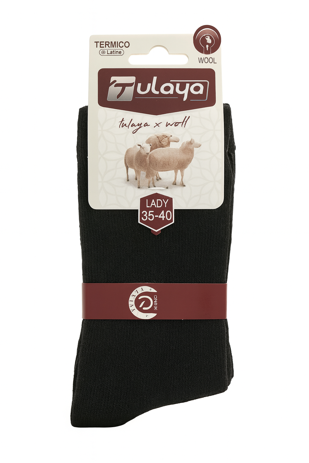 Calcetines térmicos de lana para mujer · Pack de 3 pares · Talla 35–40 (Color negro)