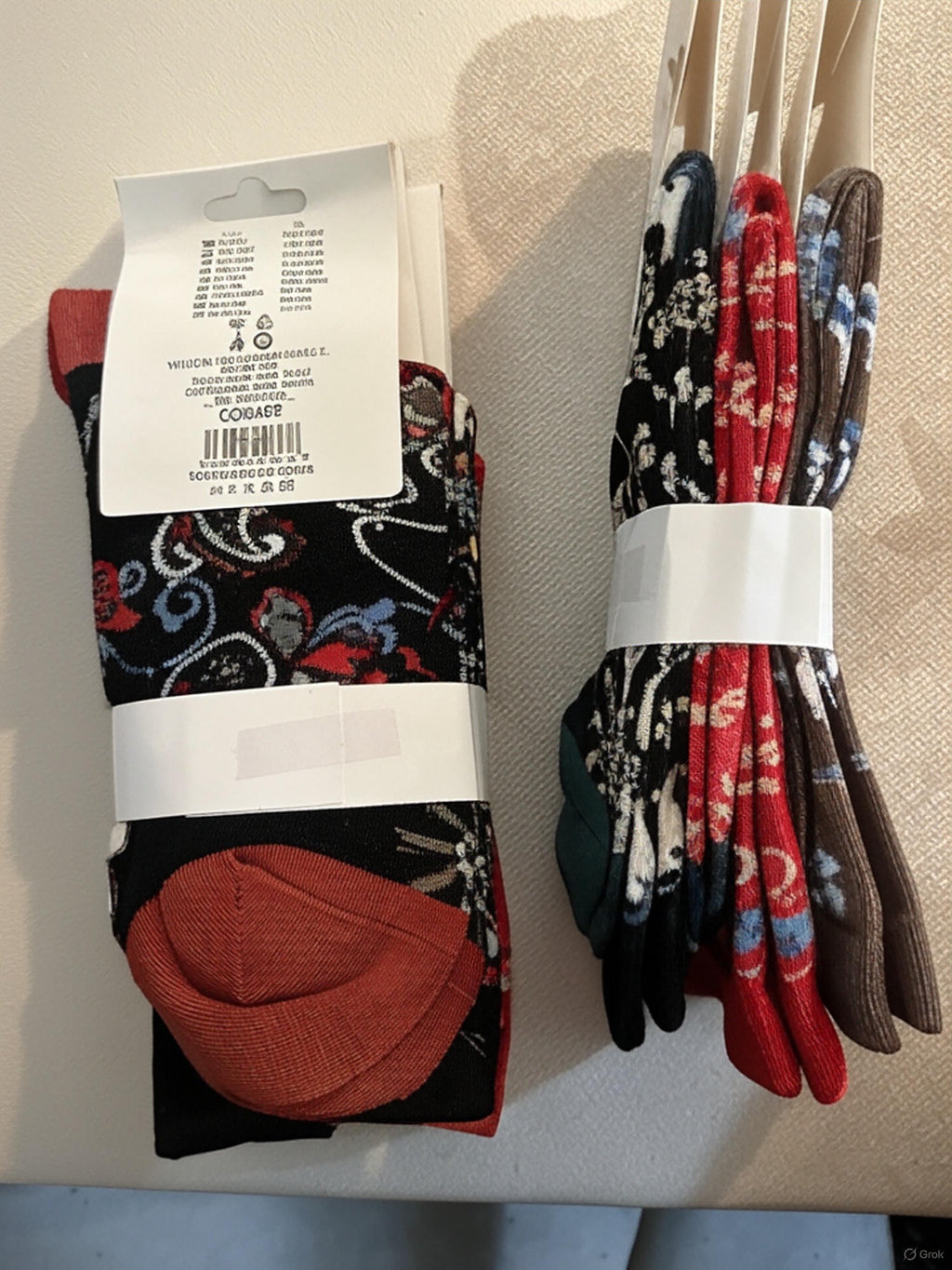 Calcetines de algodón para mujer (3 pares) · Talla 35–40 · Estilo retro floral