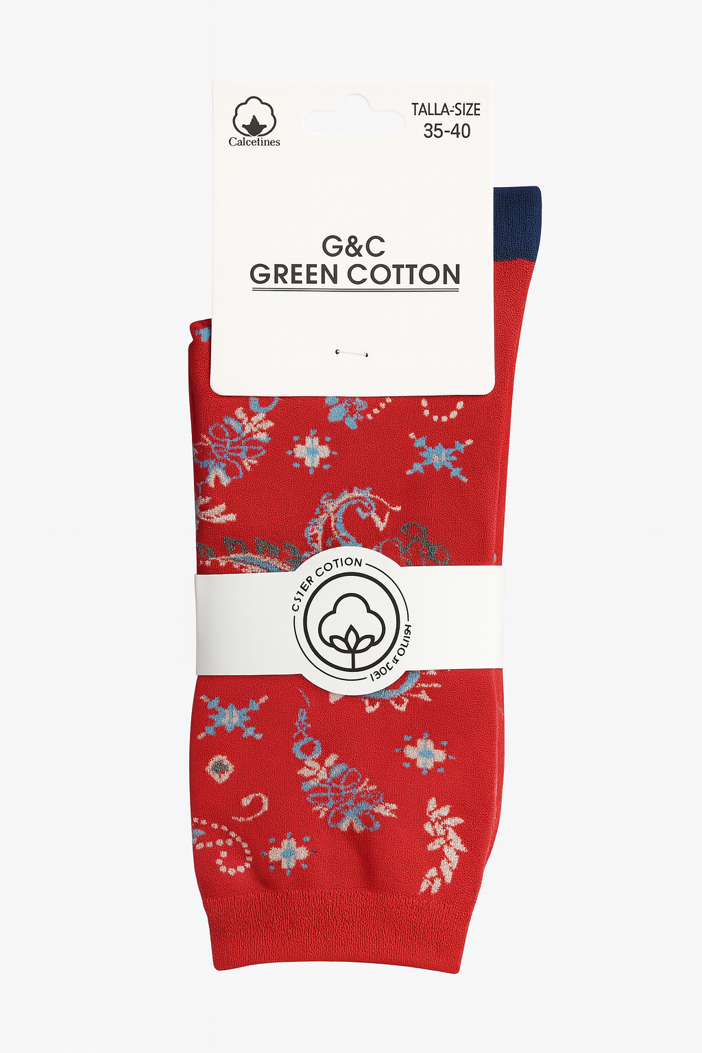 Calcetines de algodón para mujer (3 pares) · Talla 35–40 · Estilo retro floral